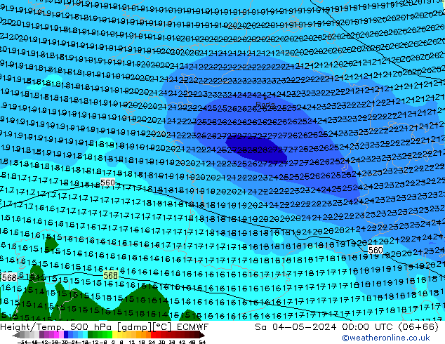 Z500/Rain (+SLP)/Z850 ECMWF Sa 04.05.2024 00 UTC