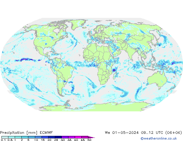 Niederschlag ECMWF Mi 01.05.2024 12 UTC