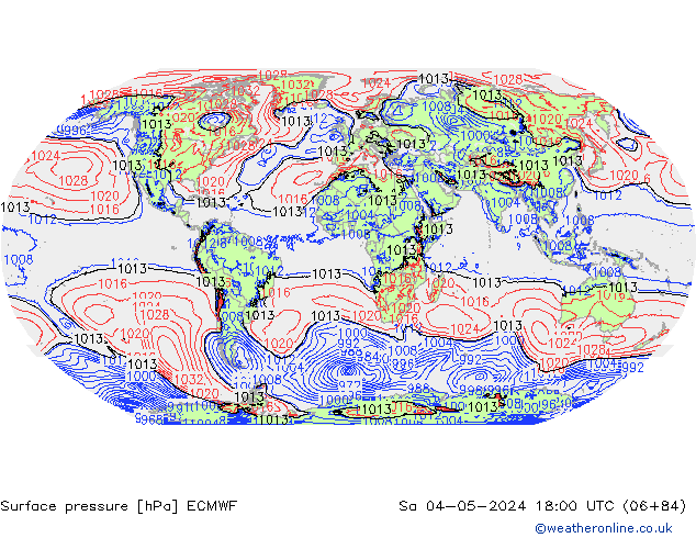 Surface pressure ECMWF Sa 04.05.2024 18 UTC