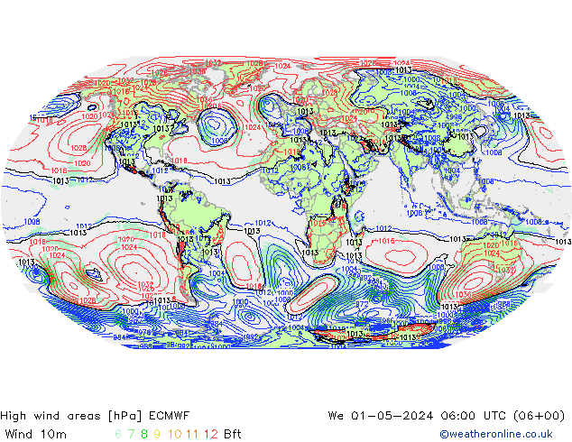 Izotacha ECMWF śro. 01.05.2024 06 UTC