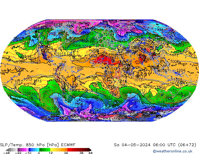 SLP/Temp. 850 hPa ECMWF So 04.05.2024 06 UTC