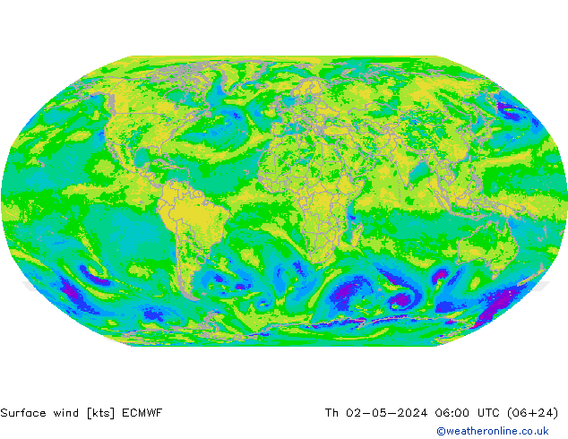 Prec 6h/Wind 10m/950 ECMWF jue 02.05.2024 06 UTC