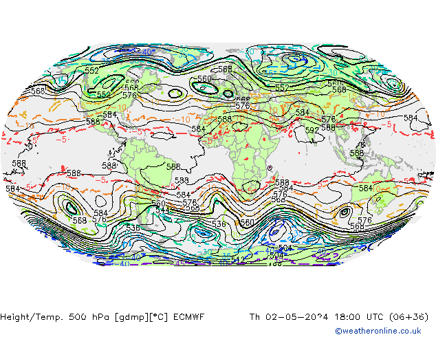 Z500/Rain (+SLP)/Z850 ECMWF Th 02.05.2024 18 UTC