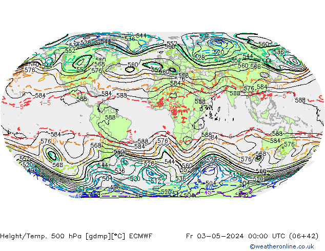 Z500/Rain (+SLP)/Z850 ECMWF Sex 03.05.2024 00 UTC