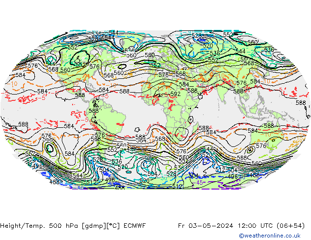 Z500/Rain (+SLP)/Z850 ECMWF  03.05.2024 12 UTC