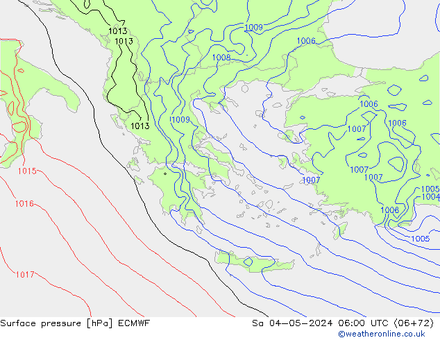 ciśnienie ECMWF so. 04.05.2024 06 UTC