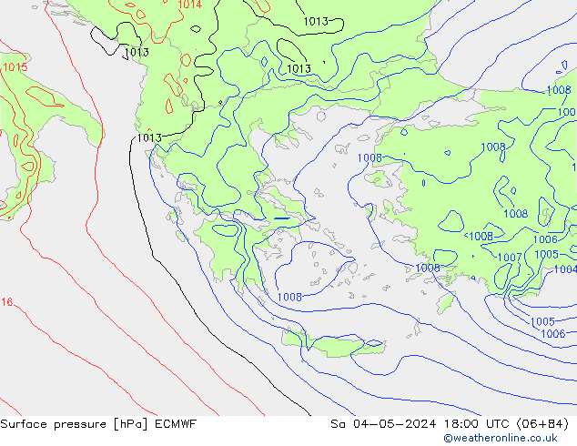 Surface pressure ECMWF Sa 04.05.2024 18 UTC