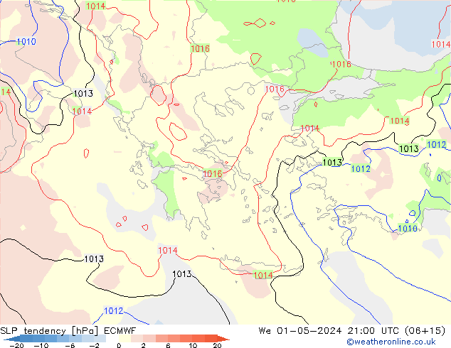 SLP tendency ECMWF We 01.05.2024 21 UTC