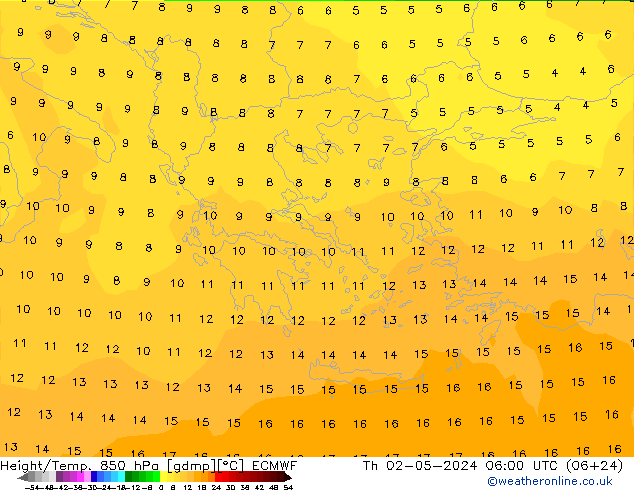 Z500/Rain (+SLP)/Z850 ECMWF  02.05.2024 06 UTC