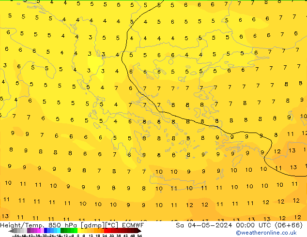 Z500/Rain (+SLP)/Z850 ECMWF so. 04.05.2024 00 UTC