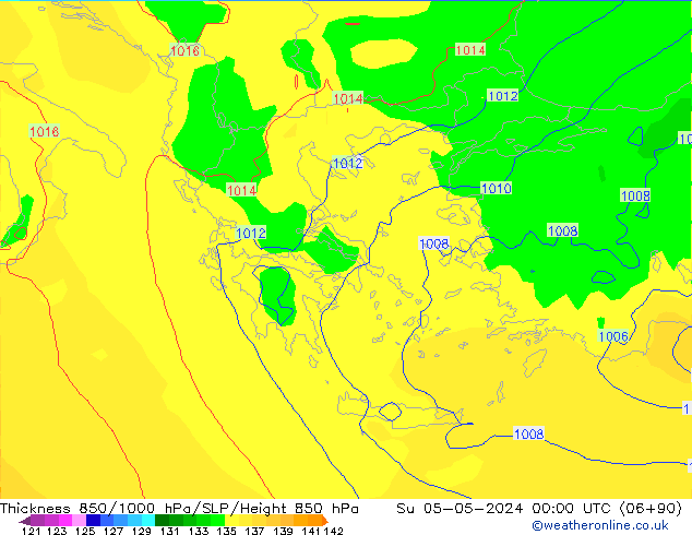 Thck 850-1000 hPa ECMWF Dom 05.05.2024 00 UTC