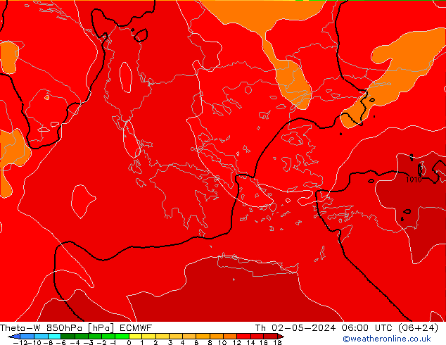 Theta-W 850hPa ECMWF Th 02.05.2024 06 UTC