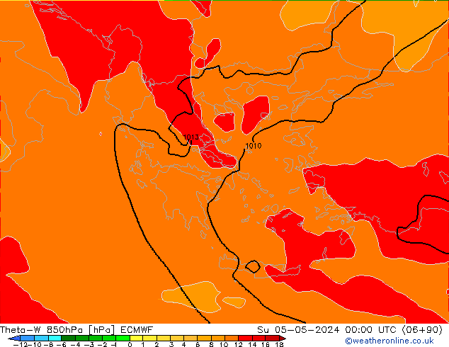 Theta-W 850hPa ECMWF Su 05.05.2024 00 UTC