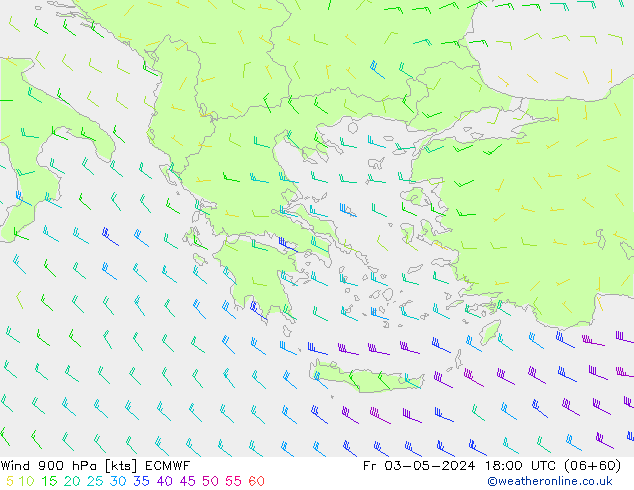 Wind 900 hPa ECMWF Fr 03.05.2024 18 UTC