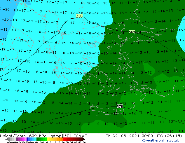 Z500/Rain (+SLP)/Z850 ECMWF Th 02.05.2024 00 UTC