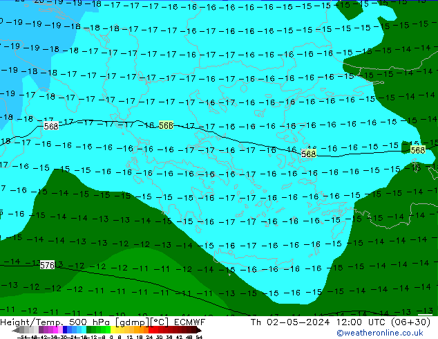 Z500/Rain (+SLP)/Z850 ECMWF  02.05.2024 12 UTC