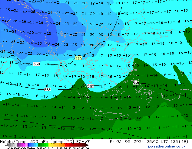 Z500/Rain (+SLP)/Z850 ECMWF pt. 03.05.2024 06 UTC