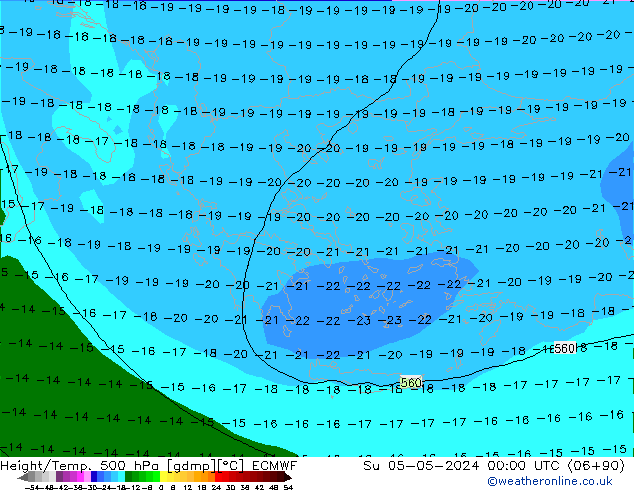 Z500/Rain (+SLP)/Z850 ECMWF dom 05.05.2024 00 UTC