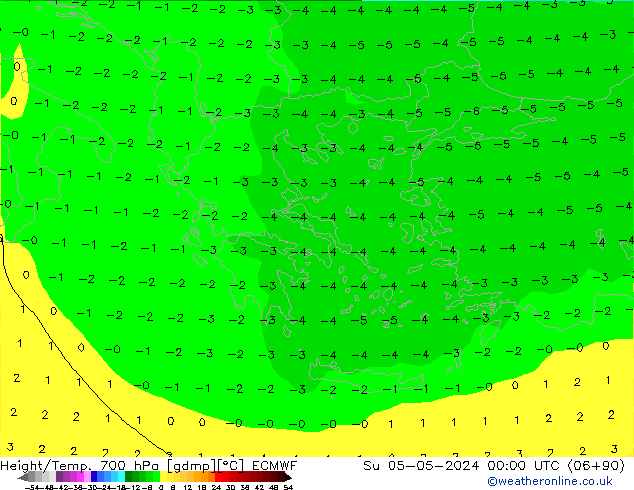 Height/Temp. 700 hPa ECMWF Su 05.05.2024 00 UTC