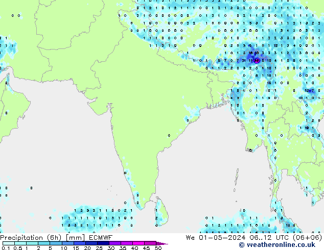 Z500/Rain (+SLP)/Z850 ECMWF We 01.05.2024 12 UTC