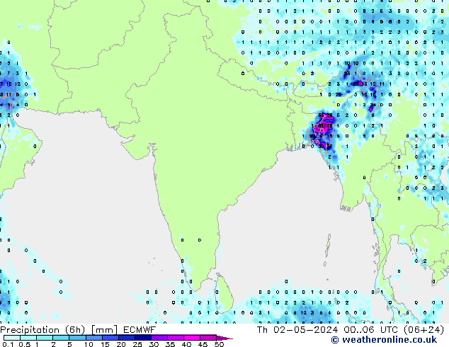 Z500/Rain (+SLP)/Z850 ECMWF czw. 02.05.2024 06 UTC