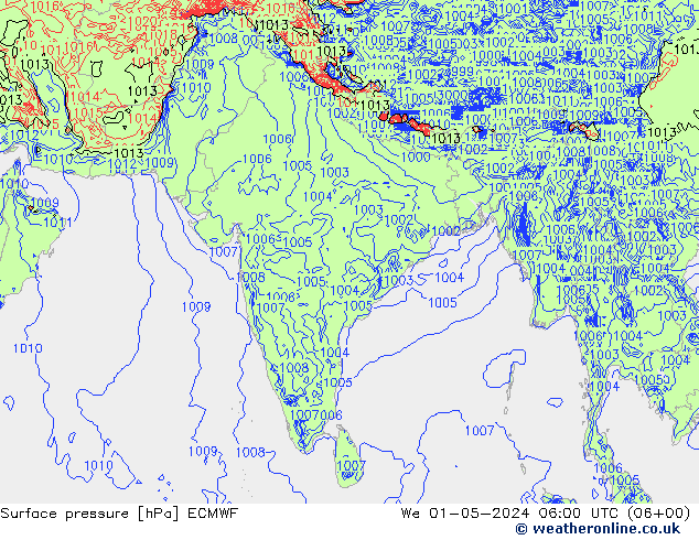 pression de l'air ECMWF mer 01.05.2024 06 UTC