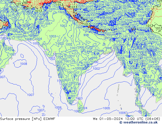 pression de l'air ECMWF mer 01.05.2024 12 UTC