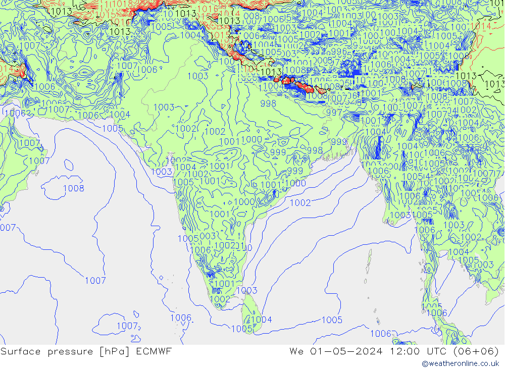 pression de l'air ECMWF mer 01.05.2024 12 UTC