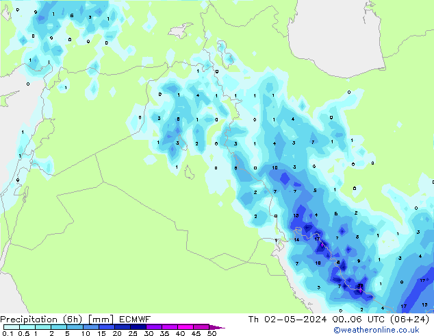 opad (6h) ECMWF czw. 02.05.2024 06 UTC