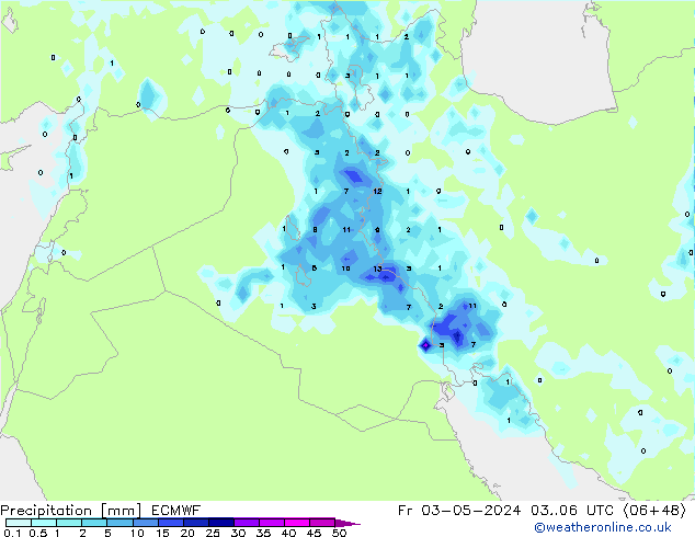 Precipitation ECMWF Fr 03.05.2024 06 UTC