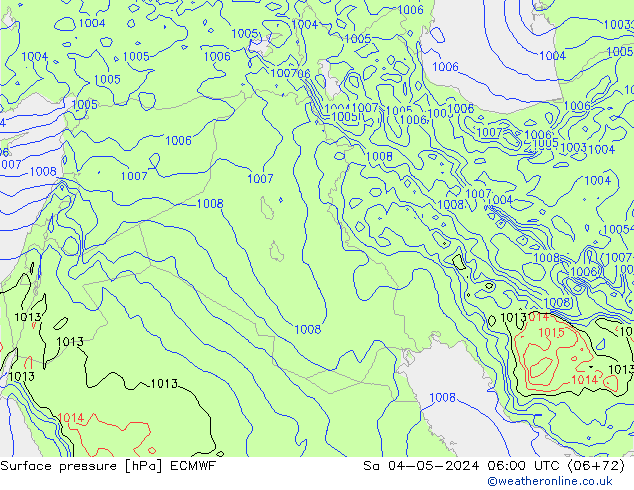 pressão do solo ECMWF Sáb 04.05.2024 06 UTC