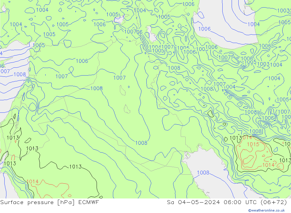 Surface pressure ECMWF Sa 04.05.2024 06 UTC