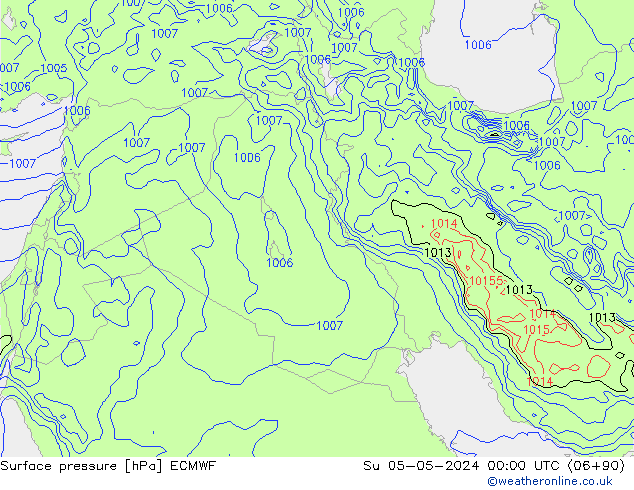 Atmosférický tlak ECMWF Ne 05.05.2024 00 UTC