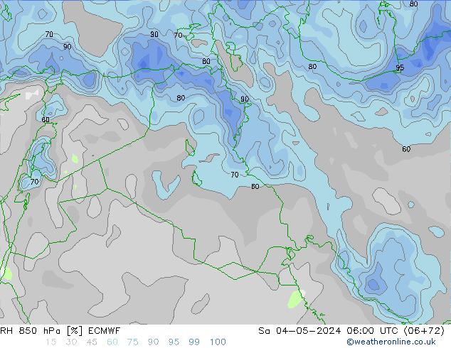 RH 850 hPa ECMWF Sa 04.05.2024 06 UTC