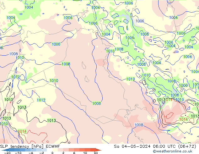 SLP tendency ECMWF Sáb 04.05.2024 06 UTC