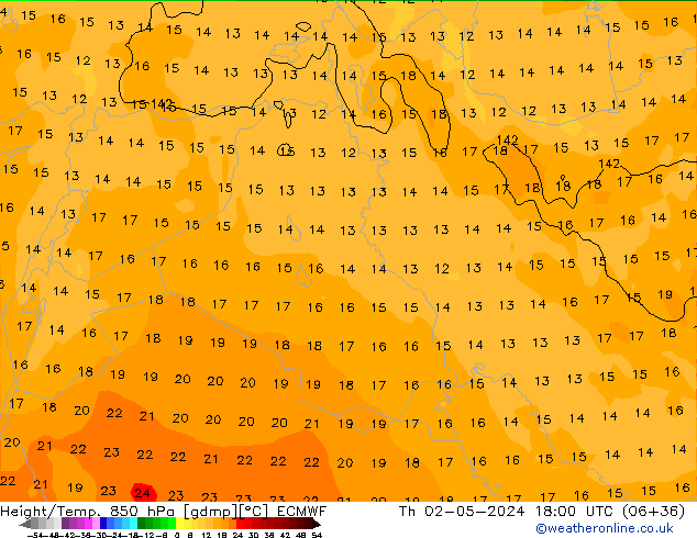 Z500/Rain (+SLP)/Z850 ECMWF Do 02.05.2024 18 UTC