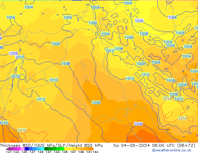 Thck 850-1000 hPa ECMWF Sáb 04.05.2024 06 UTC