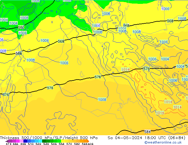 500-1000 hPa Kalınlığı ECMWF Cts 04.05.2024 18 UTC