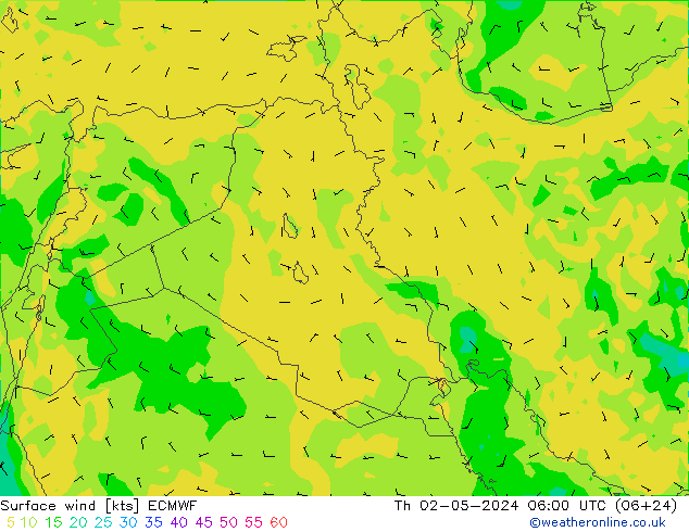 Vent 10 m ECMWF jeu 02.05.2024 06 UTC