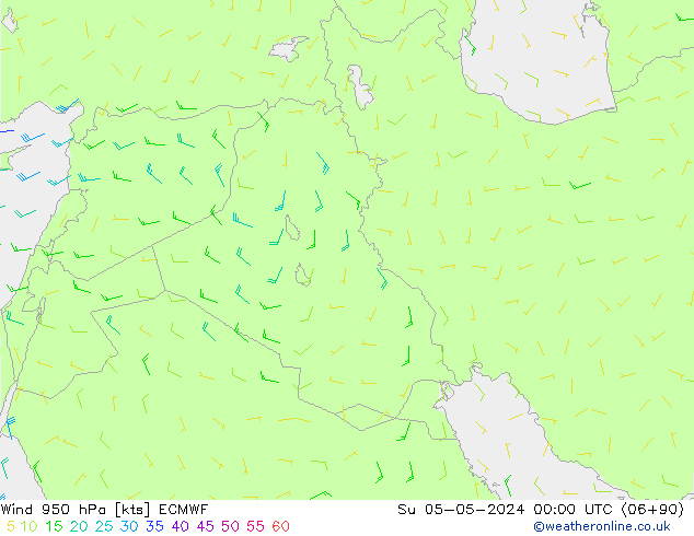 Wind 950 hPa ECMWF Su 05.05.2024 00 UTC