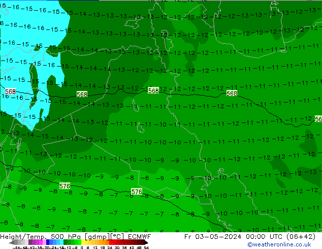 Z500/Rain (+SLP)/Z850 ECMWF Pá 03.05.2024 00 UTC