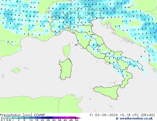 Precipitation ECMWF Fr 03.05.2024 18 UTC