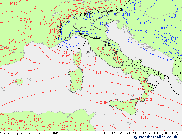 Surface pressure ECMWF Fr 03.05.2024 18 UTC