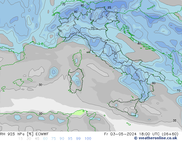 RH 925 hPa ECMWF Fr 03.05.2024 18 UTC