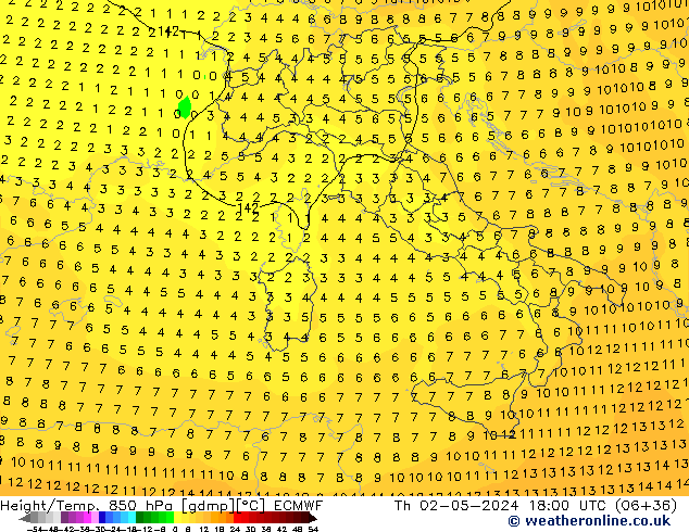 Z500/Rain (+SLP)/Z850 ECMWF чт 02.05.2024 18 UTC