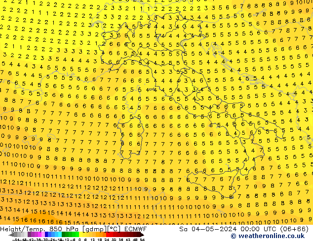 Z500/Rain (+SLP)/Z850 ECMWF Sa 04.05.2024 00 UTC