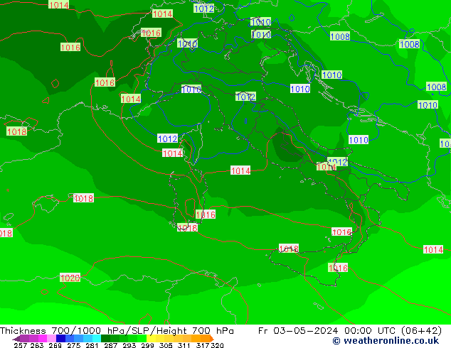 Thck 700-1000 hPa ECMWF ven 03.05.2024 00 UTC