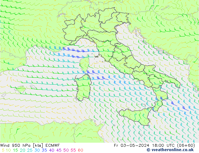 Wind 950 hPa ECMWF Fr 03.05.2024 18 UTC