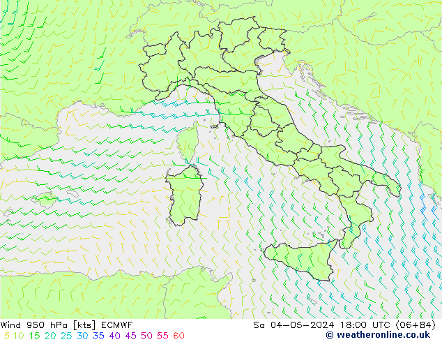 Wind 950 hPa ECMWF Sa 04.05.2024 18 UTC