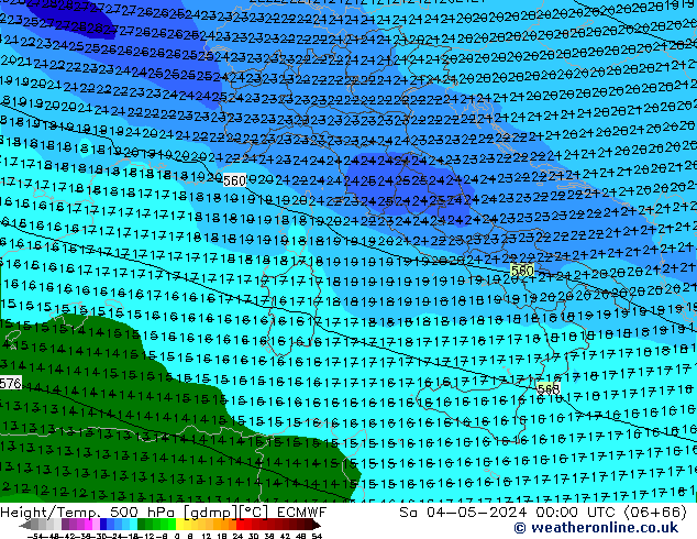 Z500/Rain (+SLP)/Z850 ECMWF Sa 04.05.2024 00 UTC